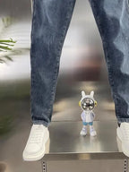 Thick Jeans Men's Slim Fit Spring Autumn Winter Casual Long Pants