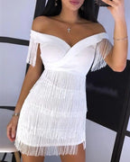Robe de soirée femme à franges