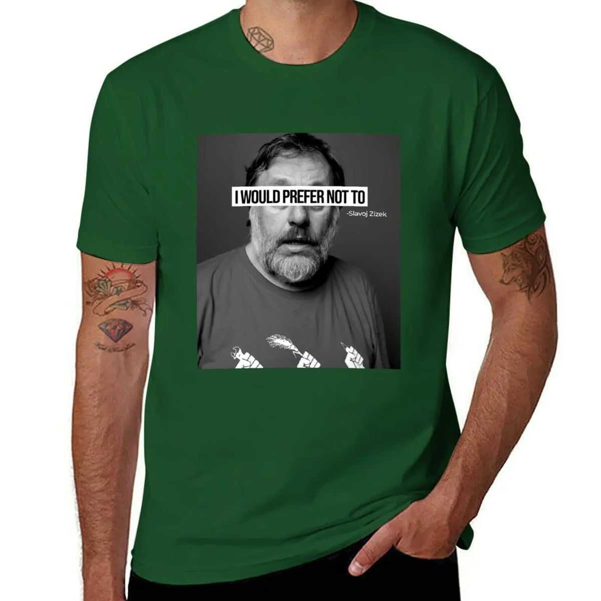 T-shirt Slavoj Žižek « I Would Prefer Not To » – Streetwear graphique
