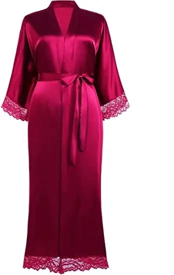 Robe de chambre femme satinée – Kimono de mariage