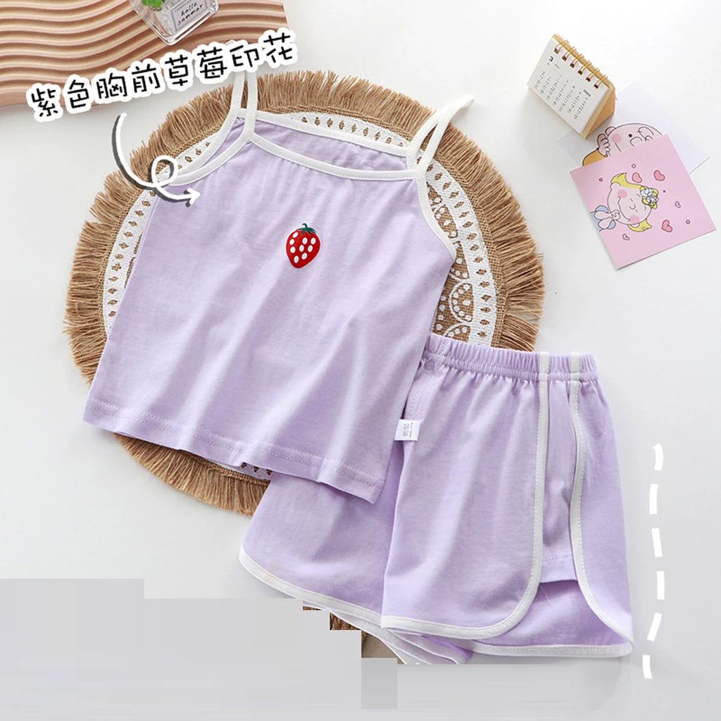 Summer toddler kids girls' clothes baby outfits sets camisole T-shirt top+shorts sports suit for children  girls' clothing sets