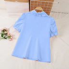 Women Elegant Shirts 2024 VONDA Fashion Summer Short Sleeve Tops