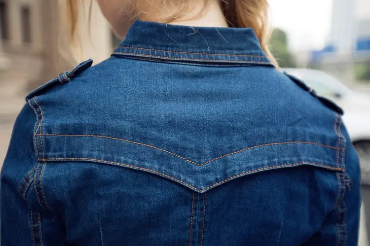 Robe-chemise en denim femme – Y2K mi-longue à ceinture