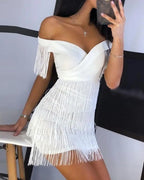 Robe de soirée femme à franges