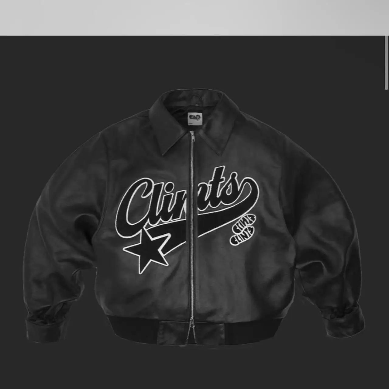 Veste Cuir Homme Y2K – Streetwear Hip-Hop Brodée Moto Zipée Oversize