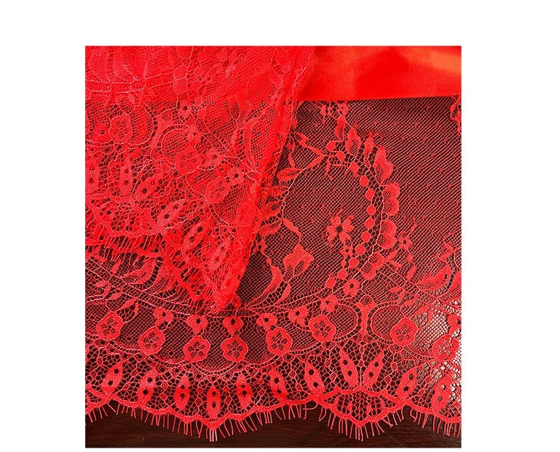 Women's Sheer Lace Robe Sexy See Through Nightgown with Jacquard Lace Floral Trim Satin Lounge Dress for Kimono Robe Home Wear