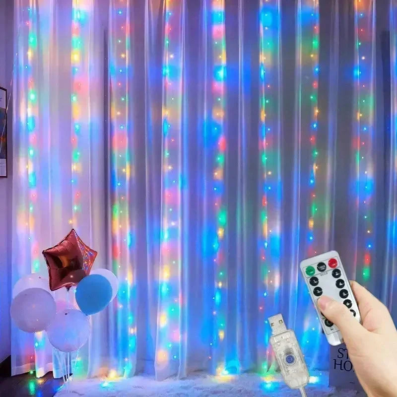 Guirlande LED Rideau 8 Modes – Télécommande