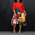 Casual Long Sleeve Woman Dress Office Lady Spring Summer Fashion Elegant O-neck Floral Print Dresses For Women 2024 Female