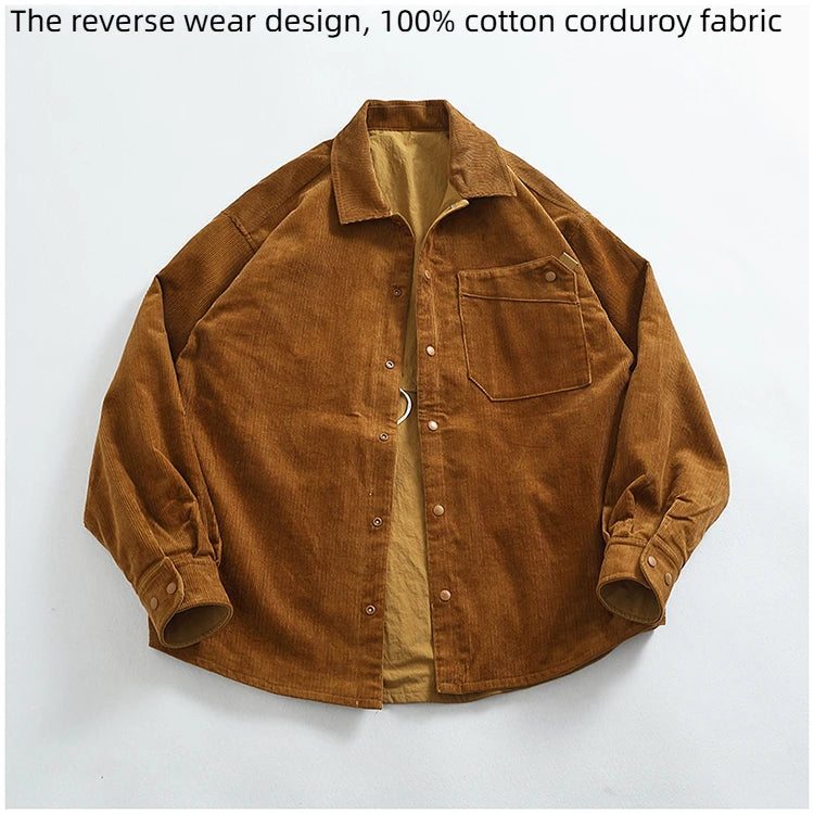 Veste Cargo Réversible Homme A+B – Poches Multiples Casual Américain Automne Hiver
