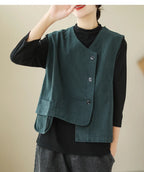 Veste femme style japonais vintage – Col V et boutons