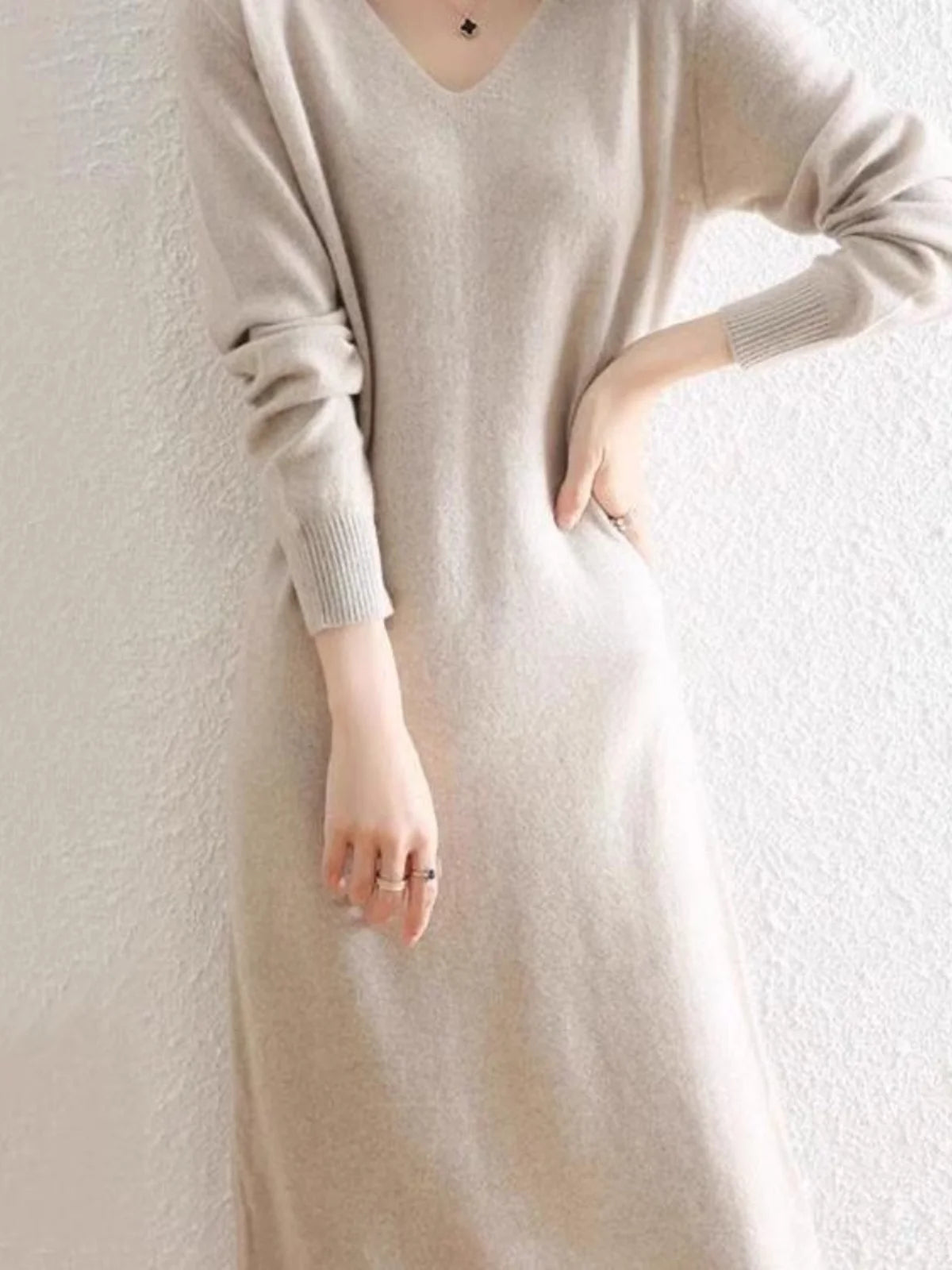 Cashmere Sweater Womens Dresses Wool Autumn Winter New Elegant Knitted Long Dress Female Casual Warm Skirts Vestidos CQ317