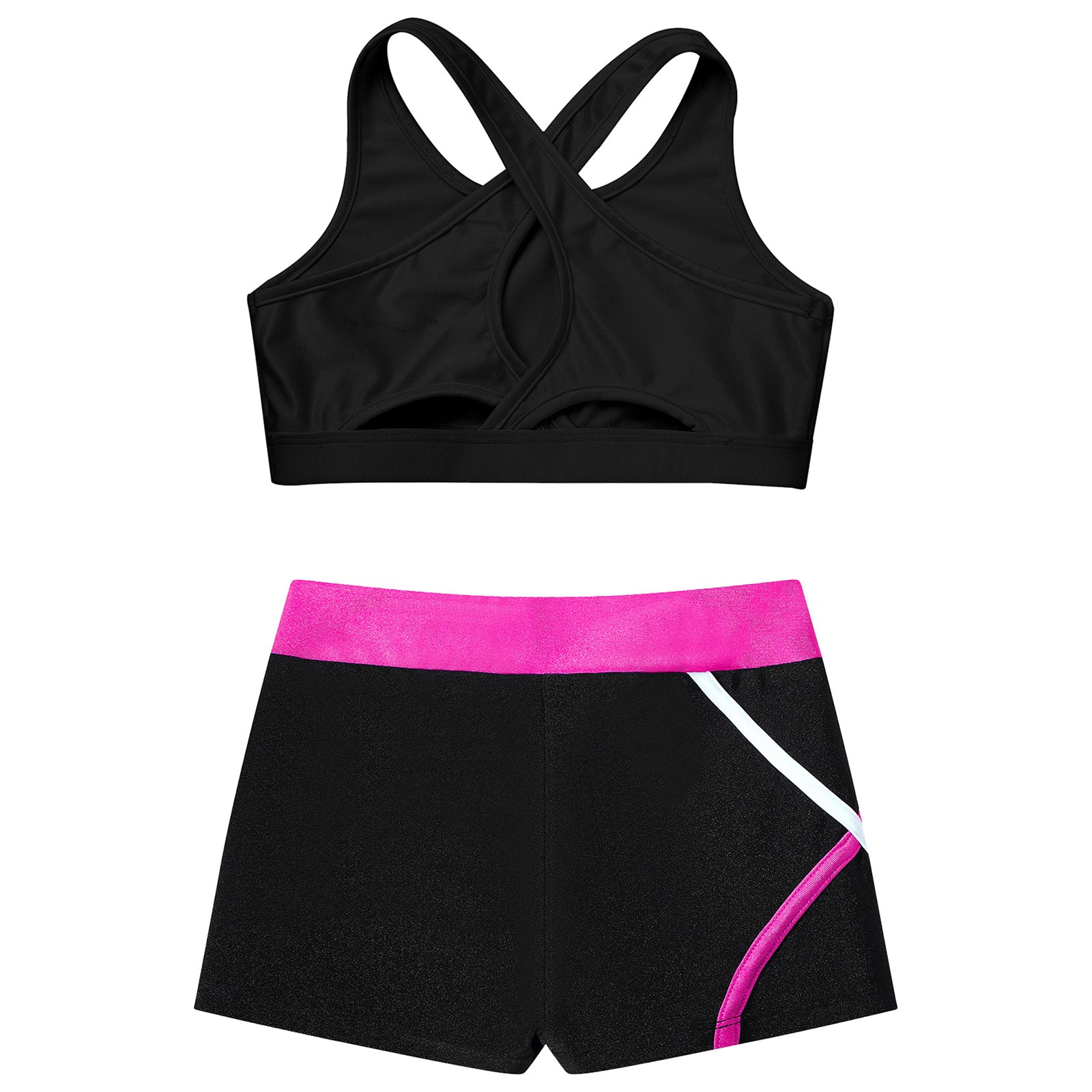 Children's Clothing Girls Ballet Dance Suits Crop Top + Shorts Sports Sets for Running Gym Workout Outfit 8 10 14 16 Kids Sets