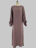 Eid Islamic Modest Dress for Women Abaya Lace-up Sleeve Morocco