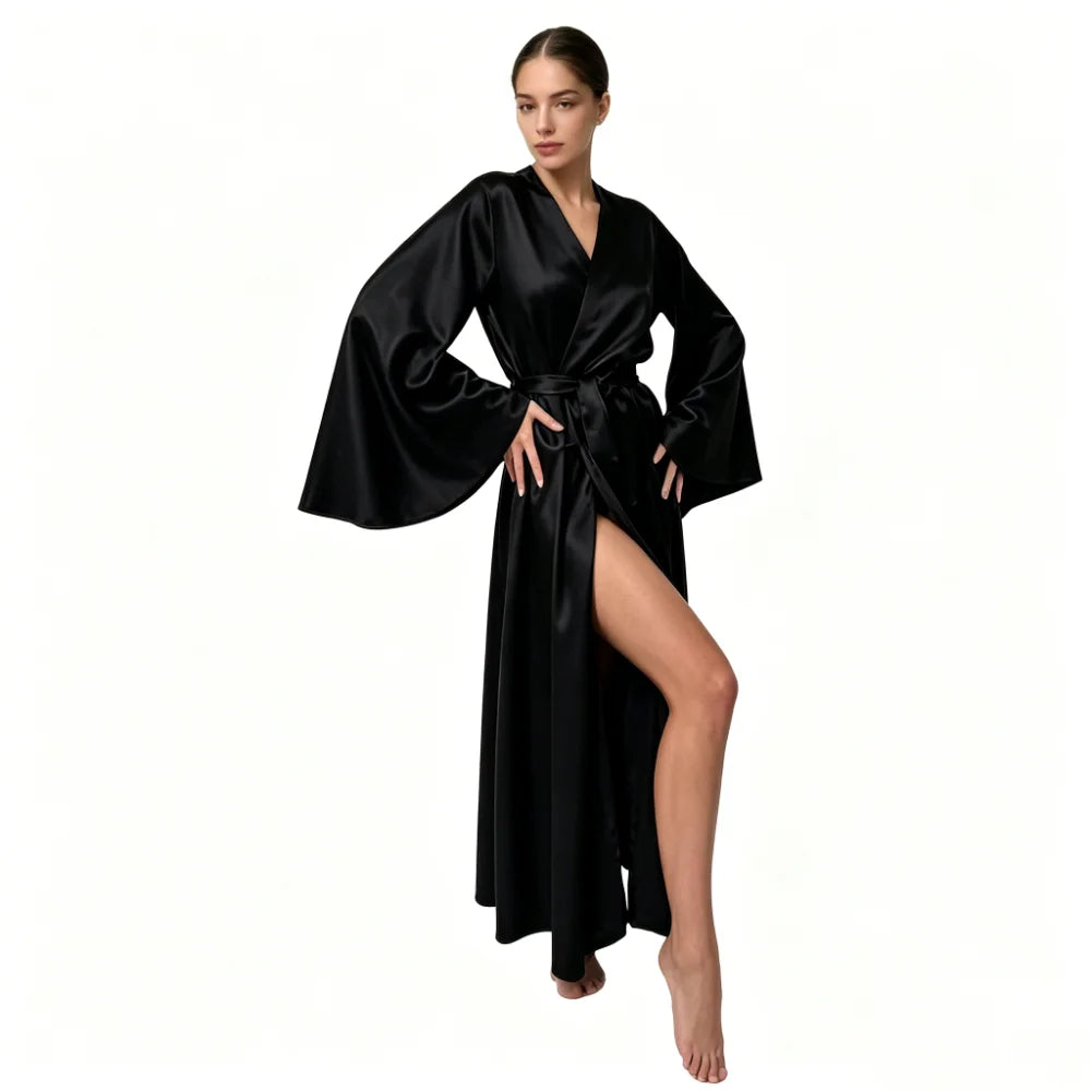 Robe longue femme d’hiver – Ceinture et manches longues