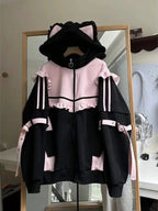 Sweat à capuche femme Y2K – Oreilles de chat oversize