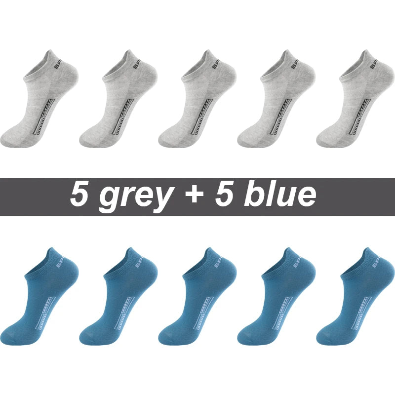 High Quality 10Pairs Men Socks Combed cotton 100% Summer Sports Sock Plus Size EUR38-48