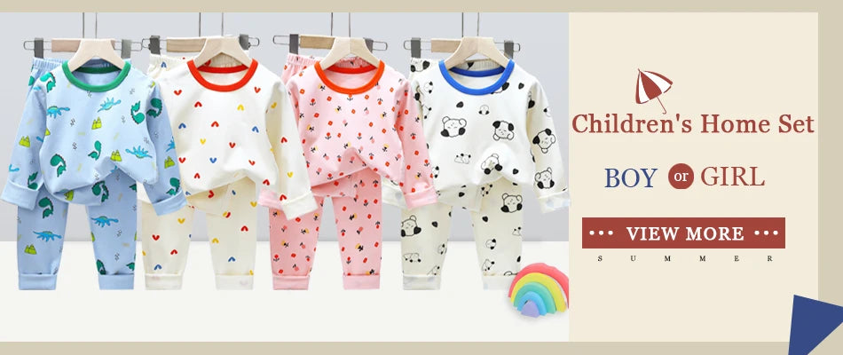Autumn and winter Girl clothes plus velvet thickened children's underwear long sleeves long pajamas set baby boy Sets for childr