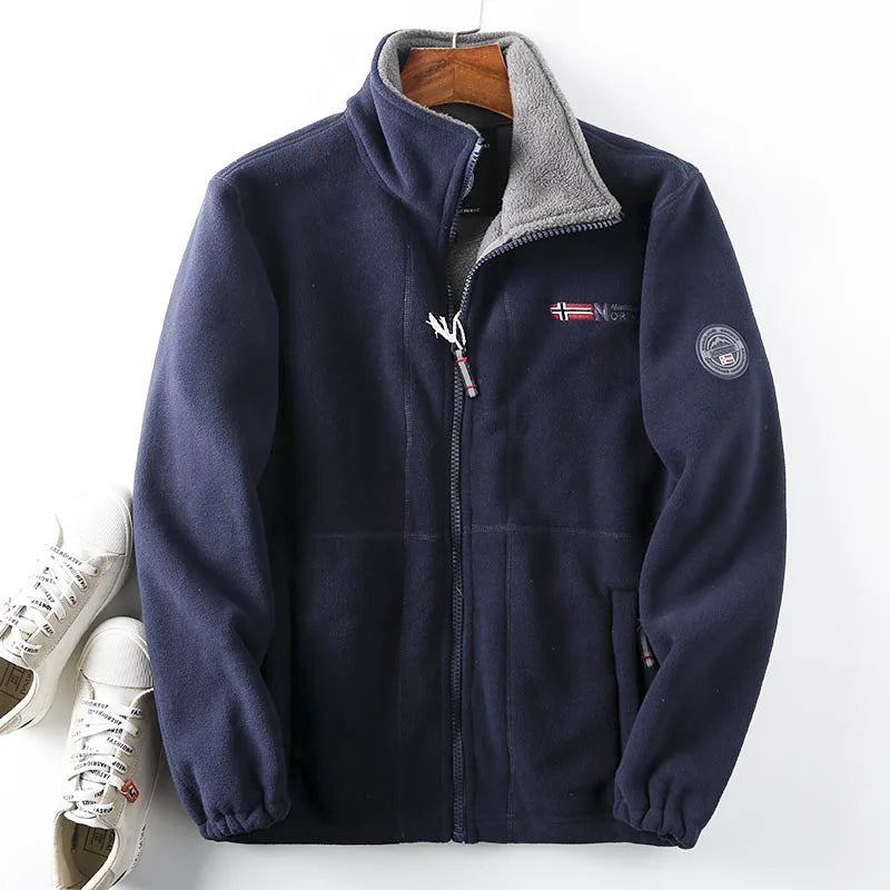 2025 New Winter Thicken Fleece Men Jacket Pockets Casual Polar Jackets Outdoor Cold-Proof Warm Overcoat Plus Size Outwear