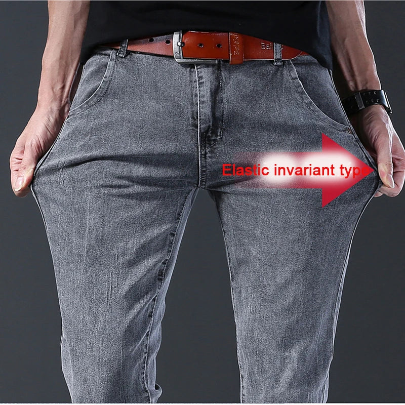 Jean gris slim homme – Denim stretch streetwear