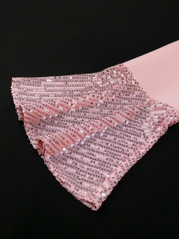 Robe femme à volants – Coupe fourreau et manches longues