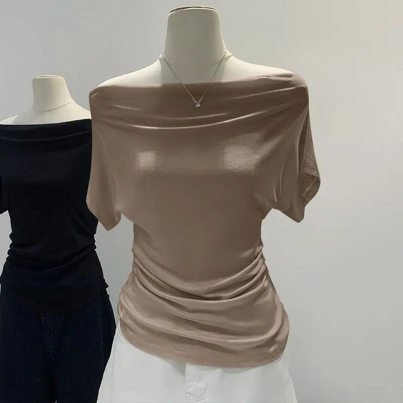 Summer Women's Slim Fit Multi Style Casual Fashion Short Sleeved T-shirt Basic Versatile Breathable Plus Size Shirt Top