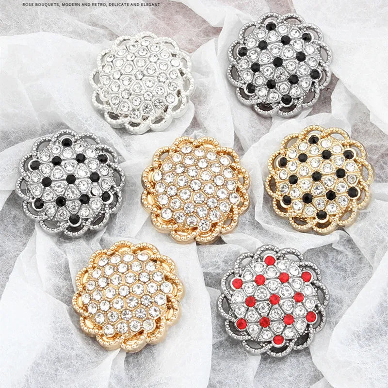Boutons Strass Cristal DIY – Lot 6 Pcs Couture Robe Manteau Décoration