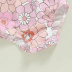 Baby Girls Swimwear Infant Off Shoulder Sleeveless Floral Print