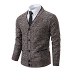 Cardigan Tricot Homme Col V – Pull Casual Chaud Automne Hiver M-4XL