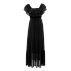 2024 Summer ruffle bohemia chiffon dress vestidos femininos tropical