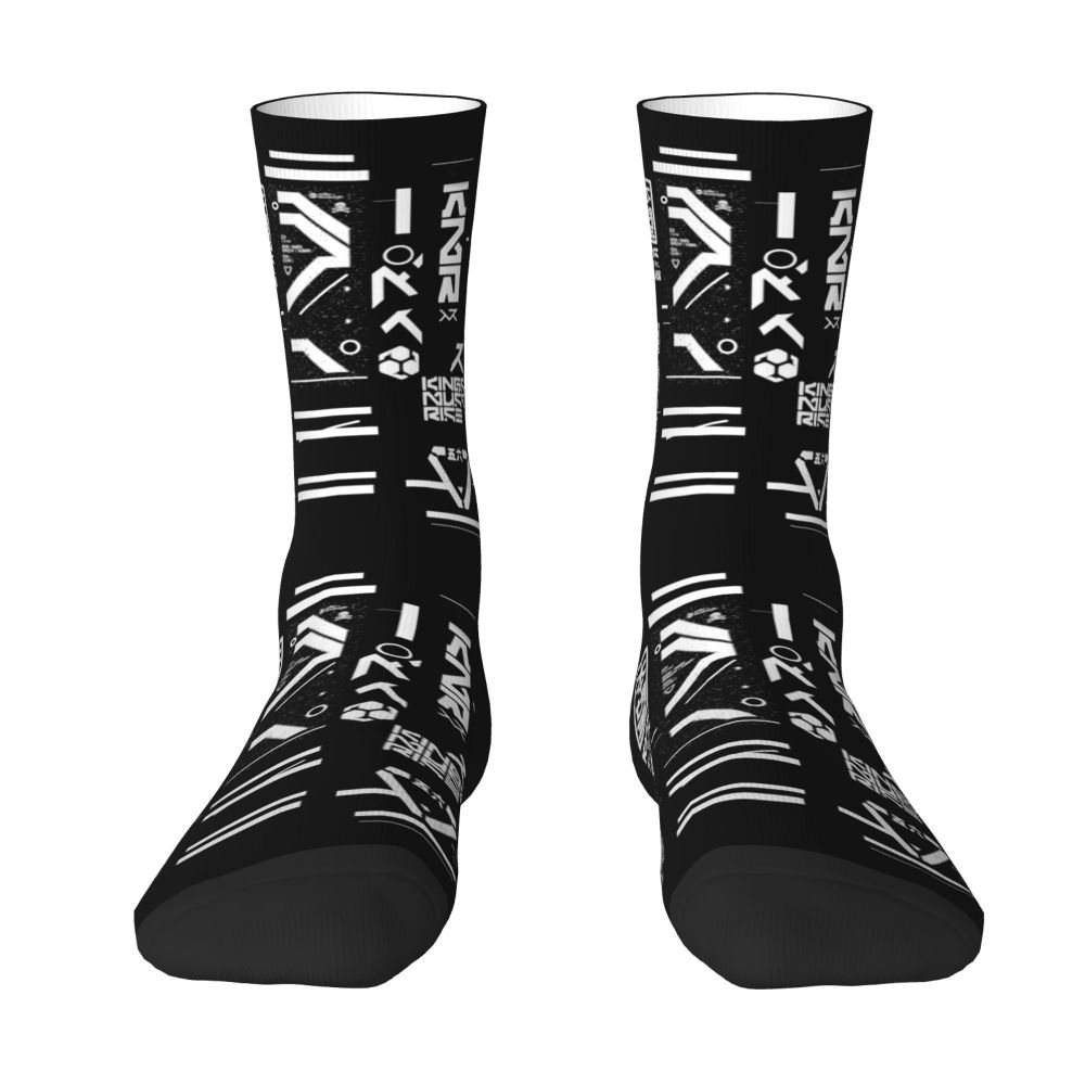 Techwear Men's Crew Socks Unisex Fun Japanese Future Tech Street Wear Style Spring Summer Autumn Winter Dress Socks