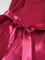 Ensemble Pyjama Satin 4 Pièces avec Robe