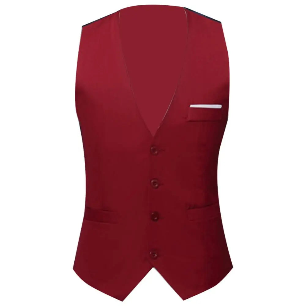 Gilet de costume homme uni – Col V et fermeture boutonnée