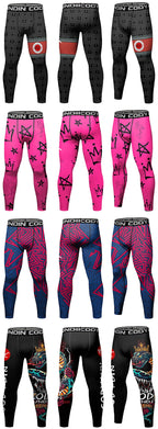 Legging Compression MMA Homme – BJJ Kickboxing Fitness Impression 3D