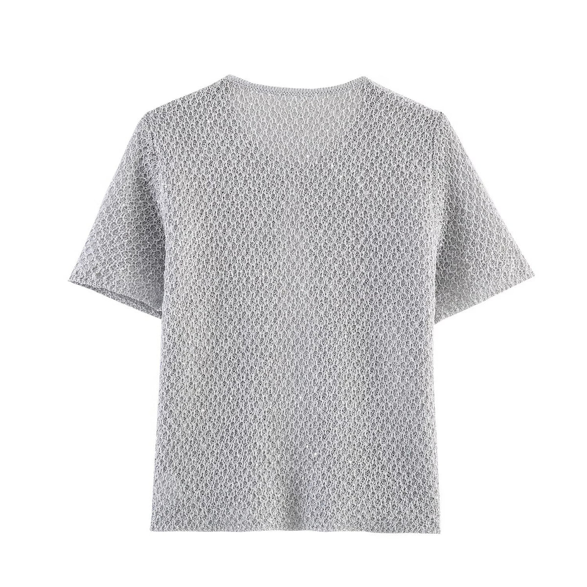 Women's Clothing 2025 New Style European And American Fashion Simple Pearl Decoration Knitted Top Knitted Vest