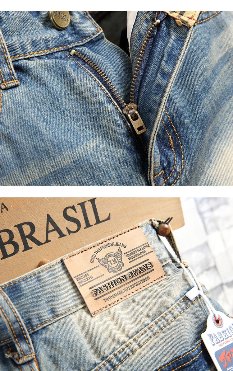 Jean homme déchiré bleu vintage – Streetwear délavé