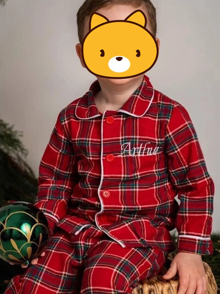 Ruffkids Velvet Baby Clothes Kids Pajamas Family Matching Pjs Loungewear Red Green Boys Girls Christmas Pyjamas Sets