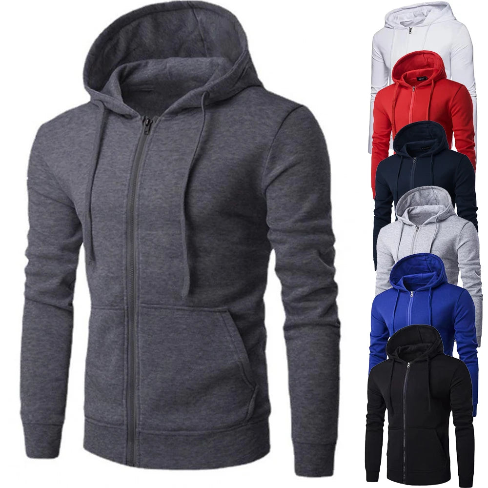 Sweat à Capuche Zippé Slim Homme