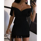 Robe de soirée femme à franges