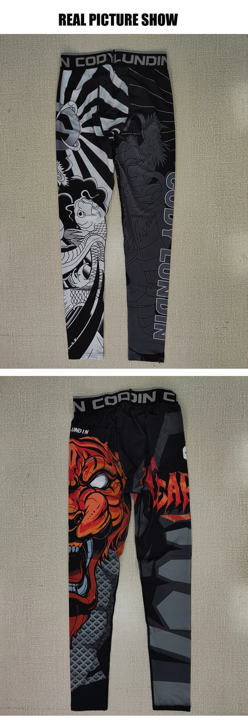 Legging Compression MMA Homme – BJJ Kickboxing Fitness Impression 3D