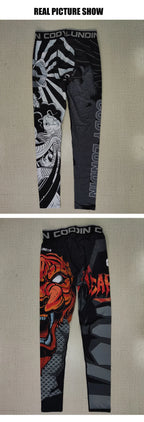 Legging Compression MMA Homme – BJJ Kickboxing Fitness Impression 3D