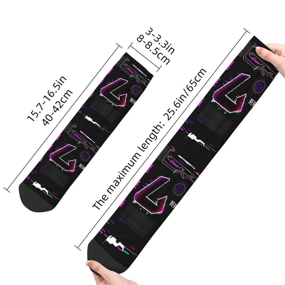 Techwear Men's Crew Socks Unisex Fun Japanese Future Tech Street Wear Style Spring Summer Autumn Winter Dress Socks