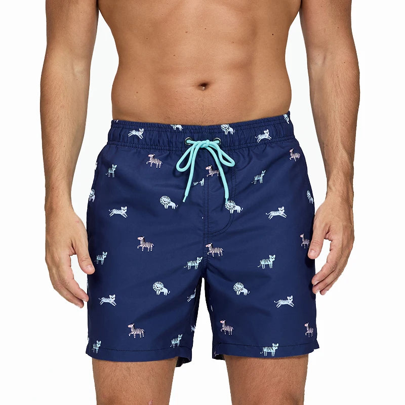 ESCATCH Fast Dry Men's Board Shorts Vertical Stripe New Arrival 2026 Summer Beach Surfing Breathable Mesh Liner Plus Size Shorts