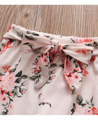 Newborn Baby Girl Clothes Set Solid Knitting Long Sleeve Tops Floral Print Pants Headband 3Pcs Outfits Casual Infant Clothing