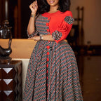 Elegant Dresses for Women 2025 Fall Fashion African 3/4 Sleeve Party