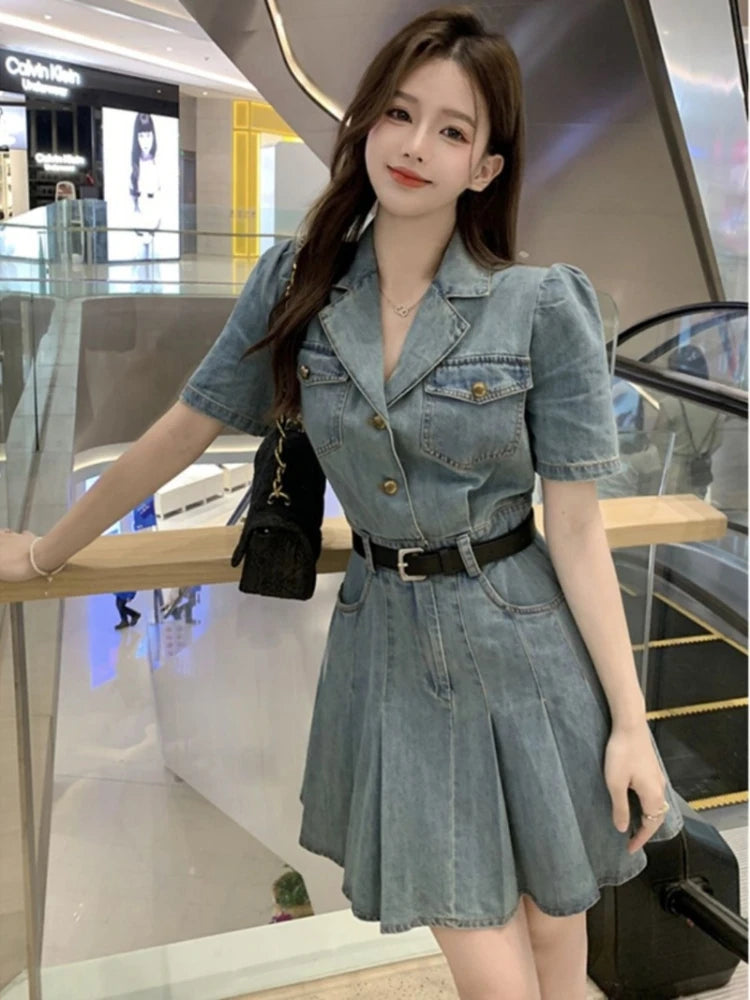 Female Dresses Coquette Bodycon Beach Sexy Corset Women's Dress Tight Denim Fashion Summer 2025 Korean Style Clothing One Pieces