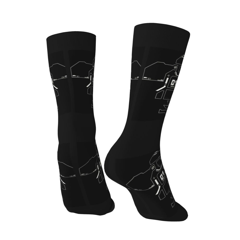Techwear Men's Crew Socks Unisex Fun Japanese Future Tech Street Wear Style Spring Summer Autumn Winter Dress Socks