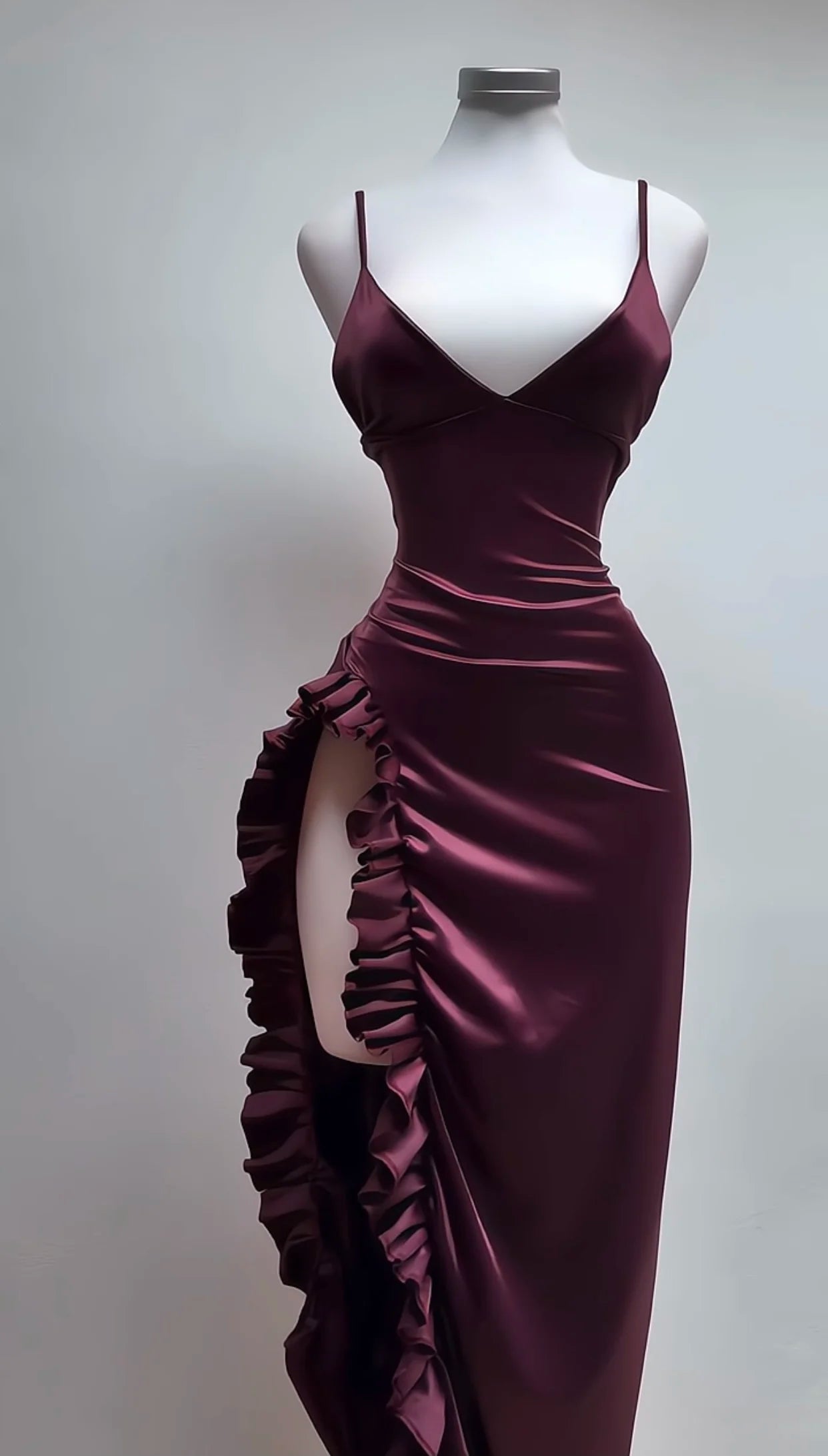 Best-selling new-style European cross-border dress with high-end style. Sexy V-neck backless halter top girl's dress.