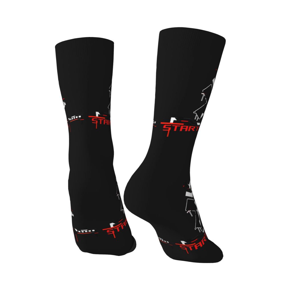 Techwear Men's Crew Socks Unisex Fun Japanese Future Tech Street Wear Style Spring Summer Autumn Winter Dress Socks