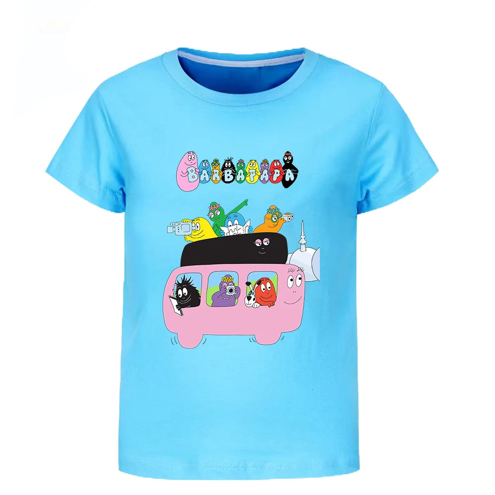 Barbapapa T-shirt for A Boy Two-piece Set for Children From 6 To 12 Years Old Summer Sale Toddler Girl Clothes Junior Girl Cloth