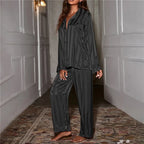 Sleepwear Summer Wear New Women's Youth Stripe Ice Silk Thin Short